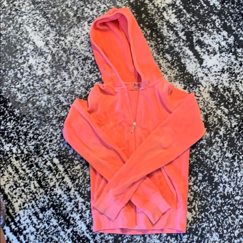 Juicy Couture Velour Peach Hooded Jacket